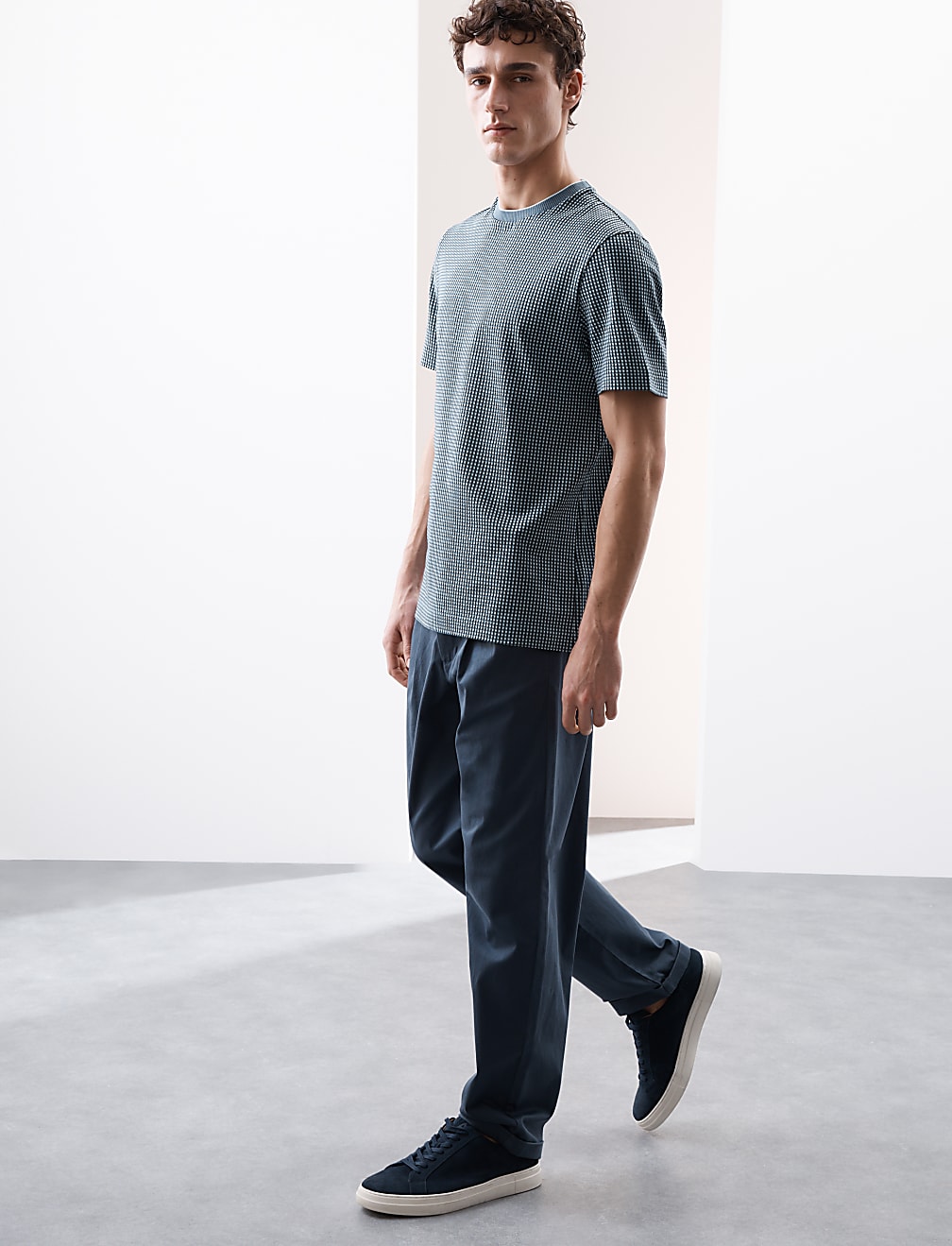Pure Cotton Jacquard T-Shirt