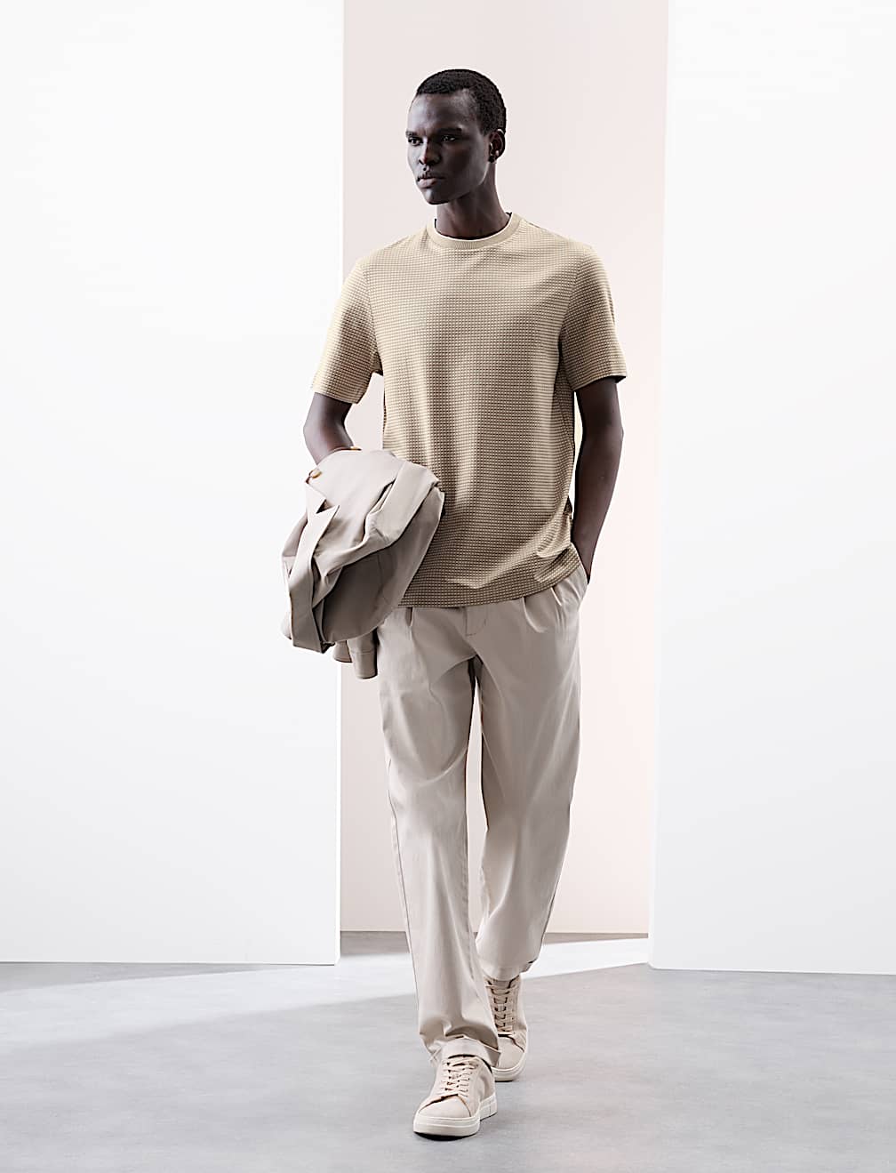 Pure Cotton Jacquard T-Shirt