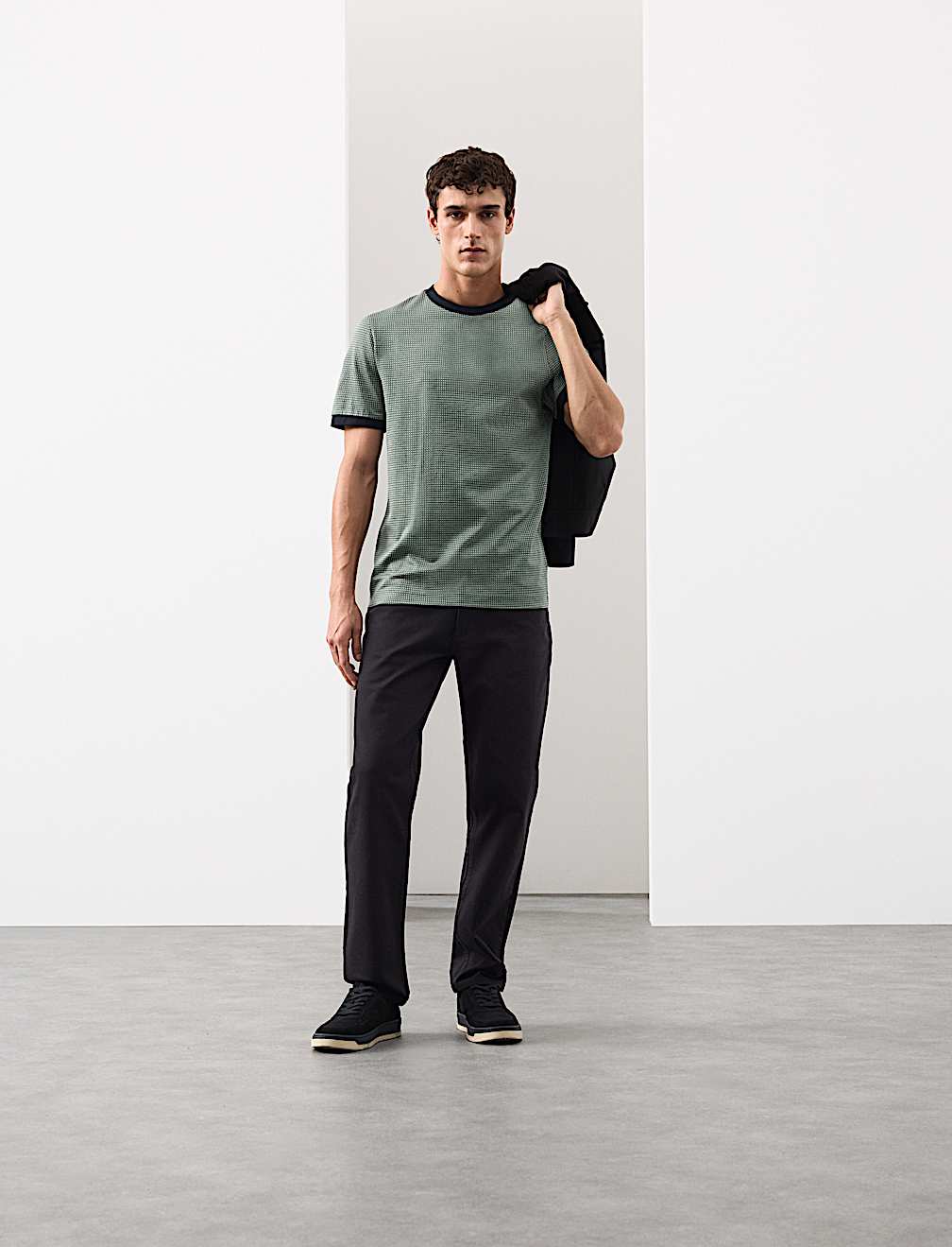 Pure Cotton Geometric Jacquard T shirt