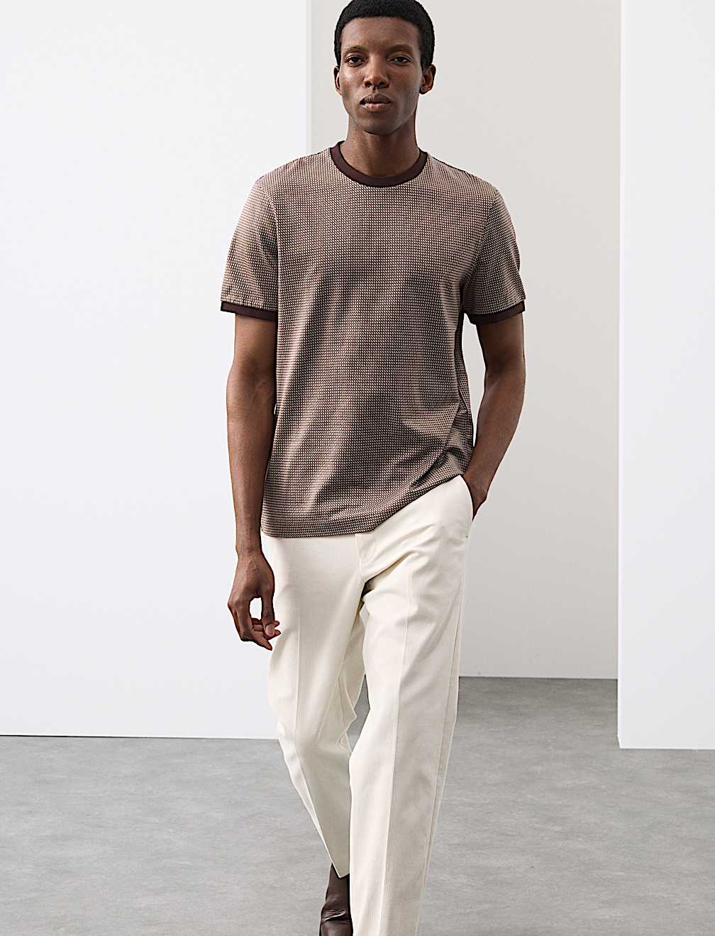 Pure Cotton Jacquard T shirt