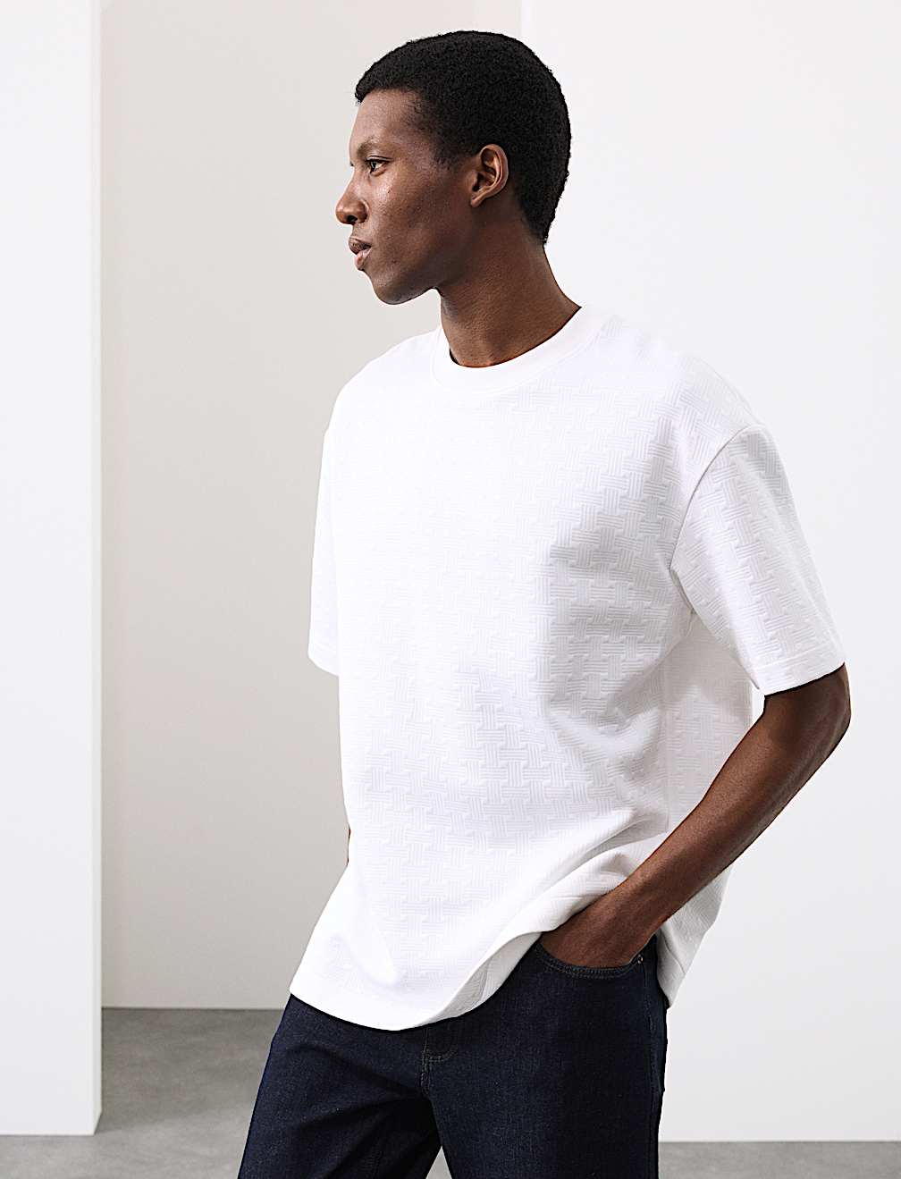 Cotton Rich Jacquard Scuba T-Shirt