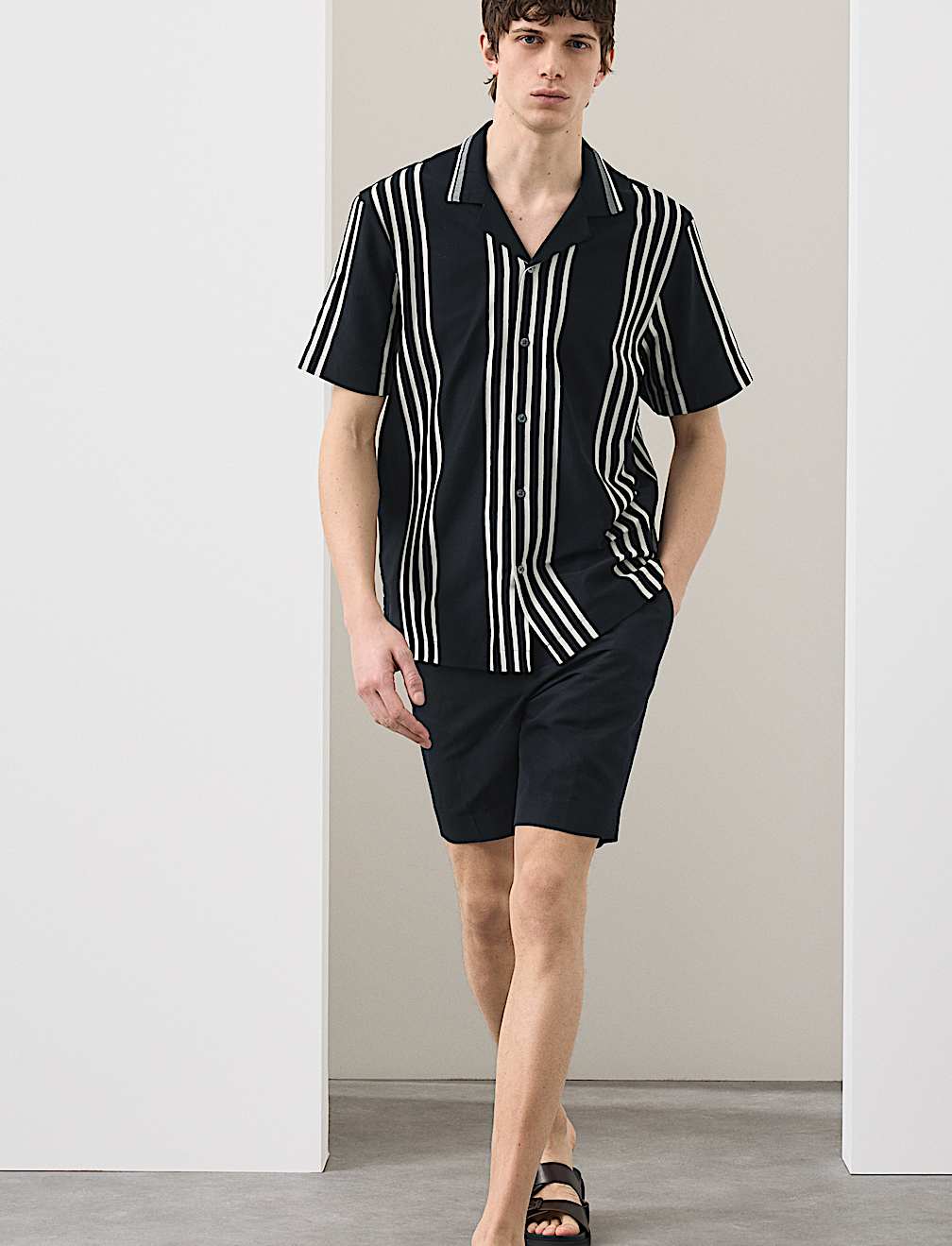 Pure Cotton Textured Revere Polo Shirt