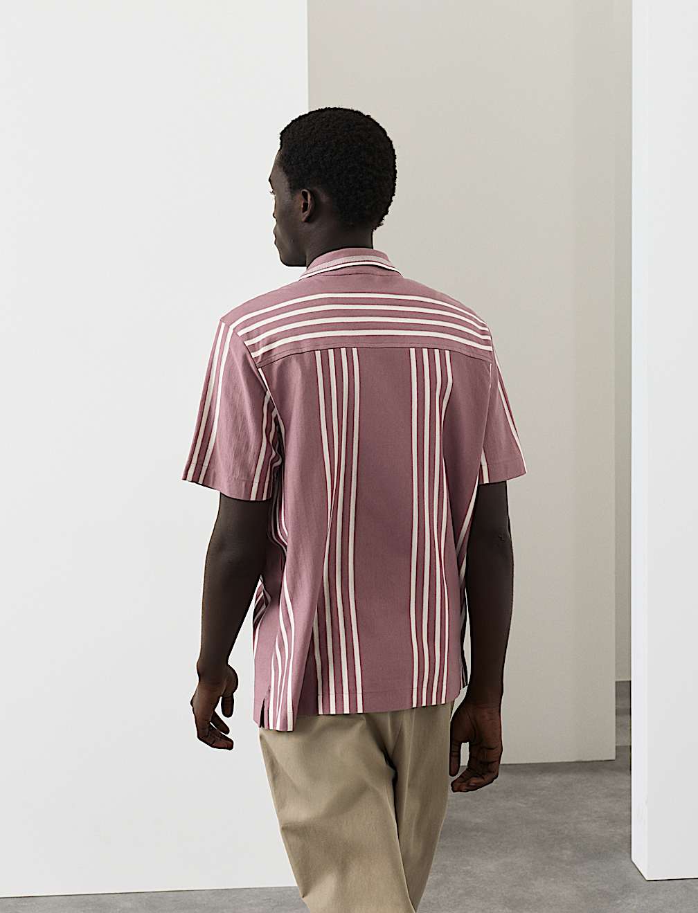 Pure Cotton Textured Revere Polo Shirt