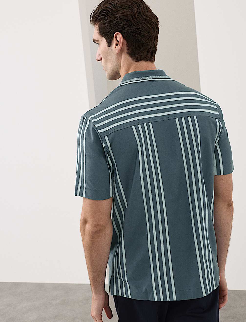 Pure Cotton Textured Revere Polo Shirt