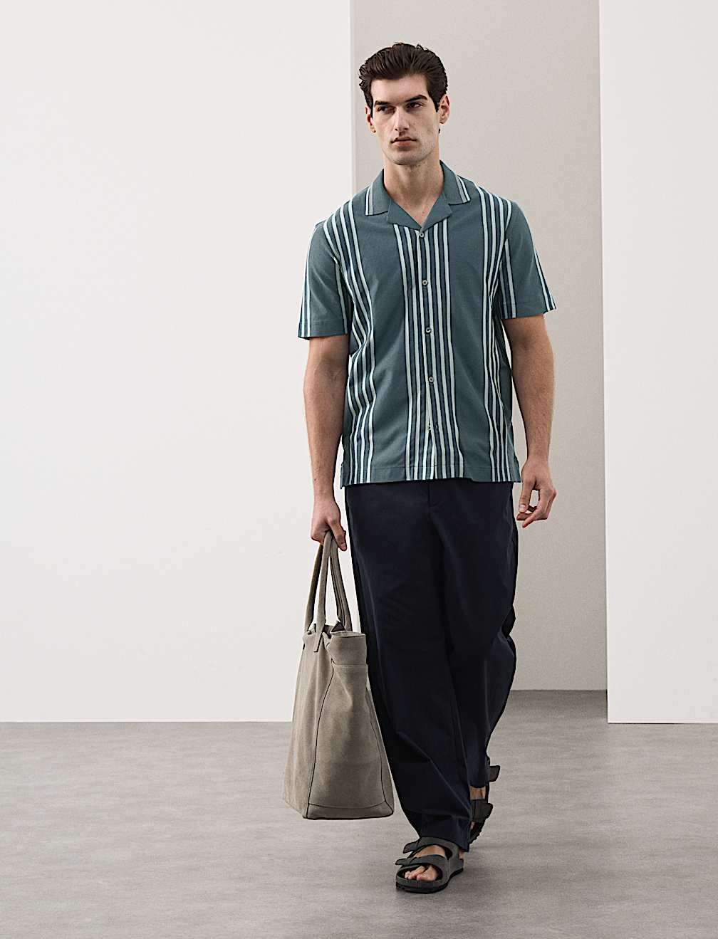 Pure Cotton Textured Revere Polo Shirt