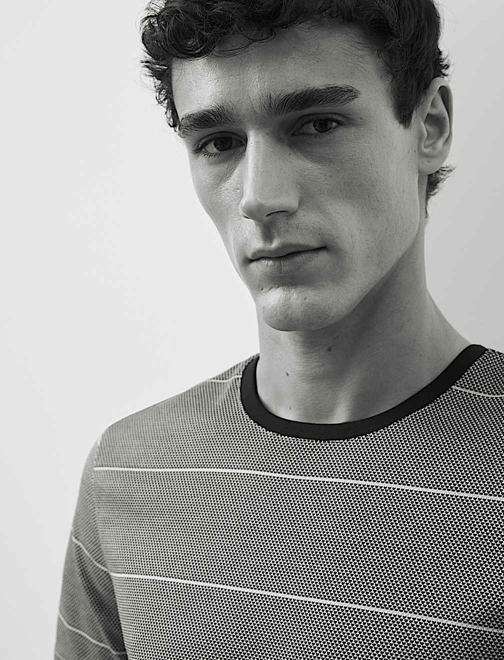 Pure Cotton Textured Striped T-Shirt