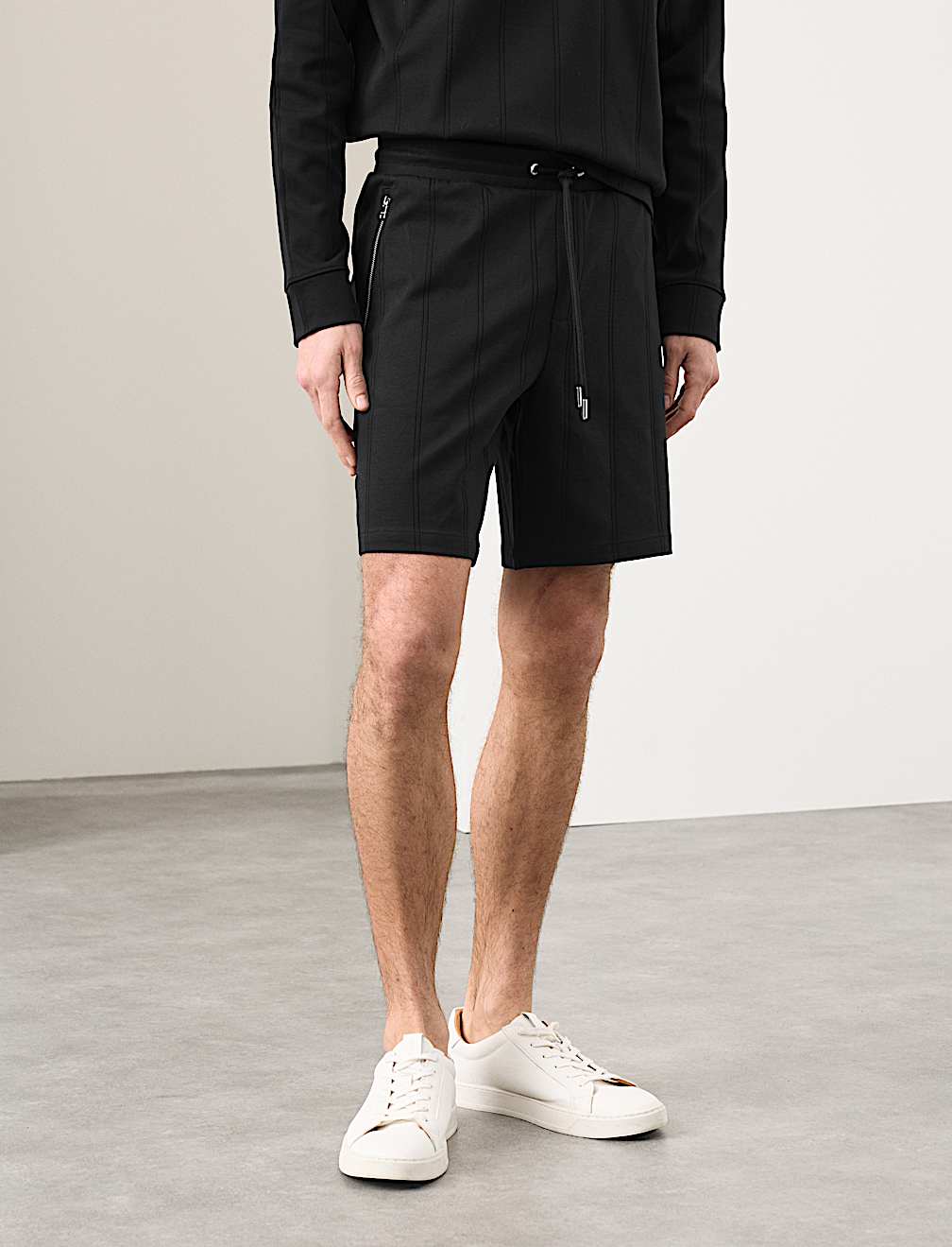 Regular Fit Cotton Rich Drop Needle Shorts