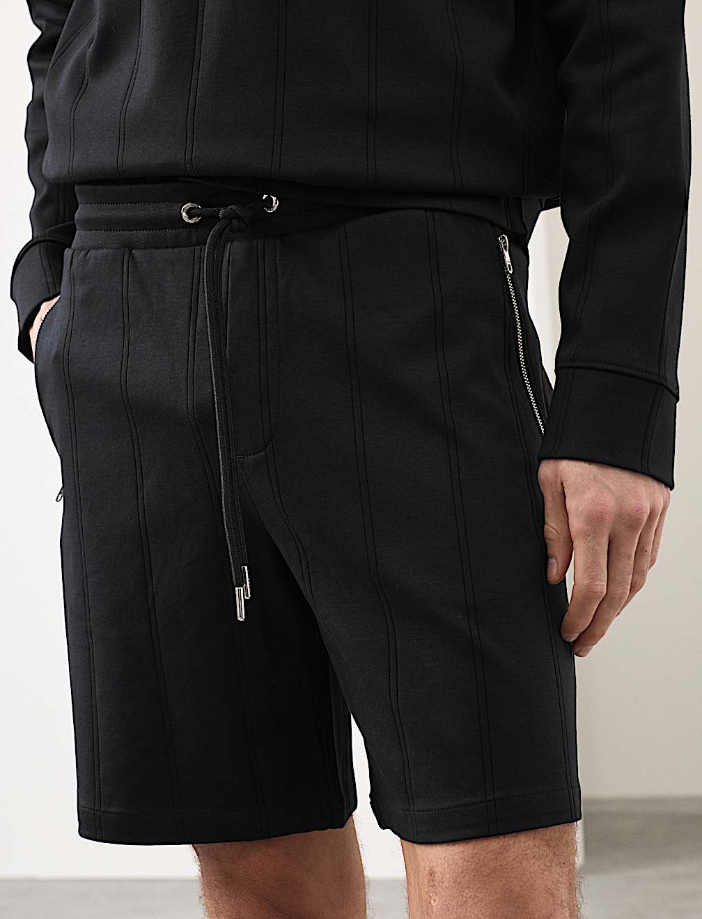 Regular Fit Cotton Rich Drop Needle Shorts