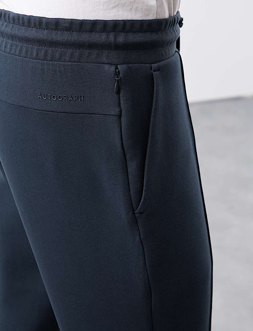 Cotton Rich Pintuck Straight Leg Joggers