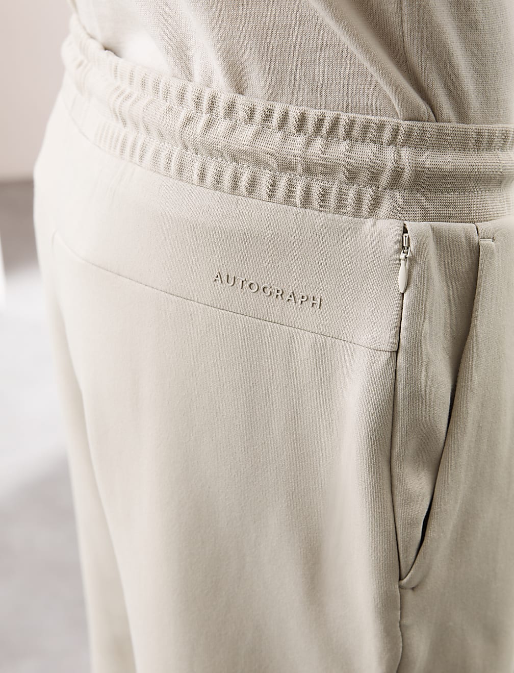 Cotton Rich Pintuck Straight Leg Joggers