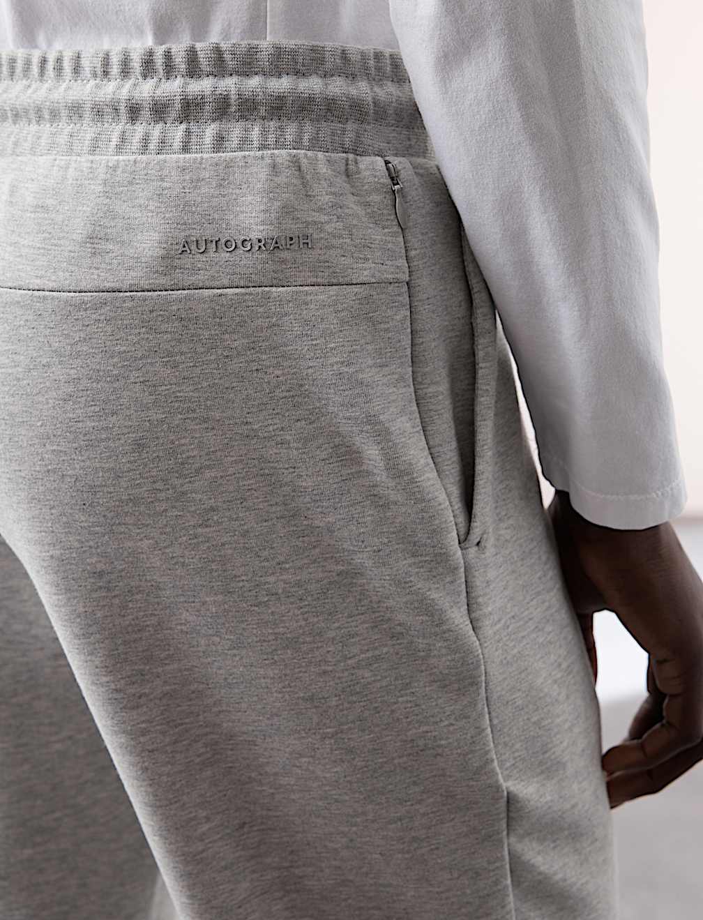 Cotton Rich Pintuck Straight Leg Joggers
