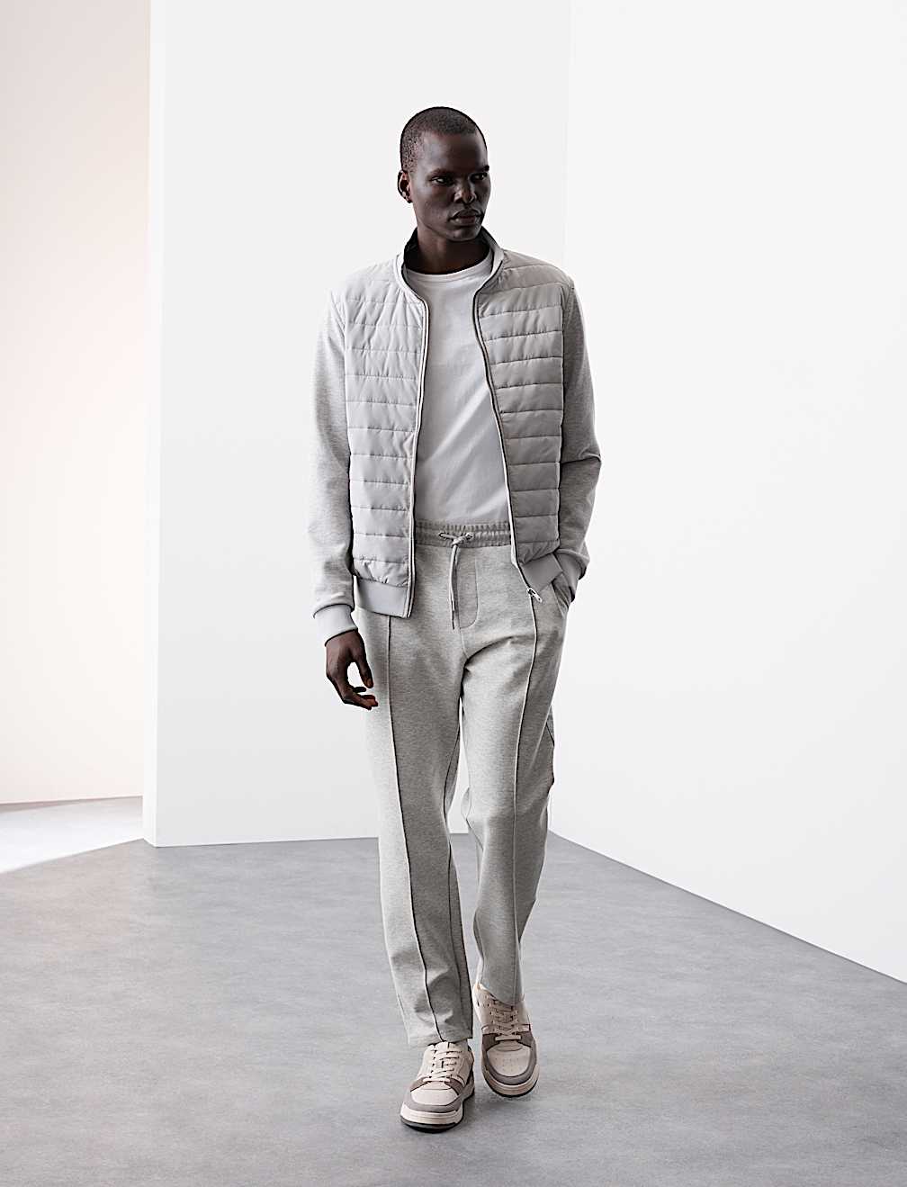 Cotton Rich Pintuck Straight Leg Joggers
