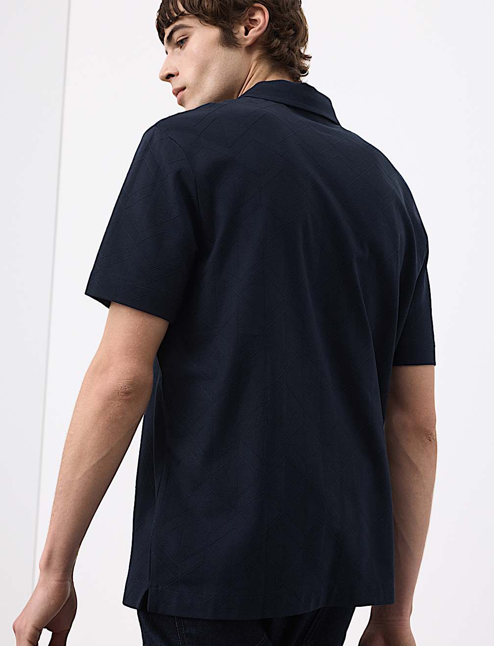 Pure Cotton Textured Polo Shirt