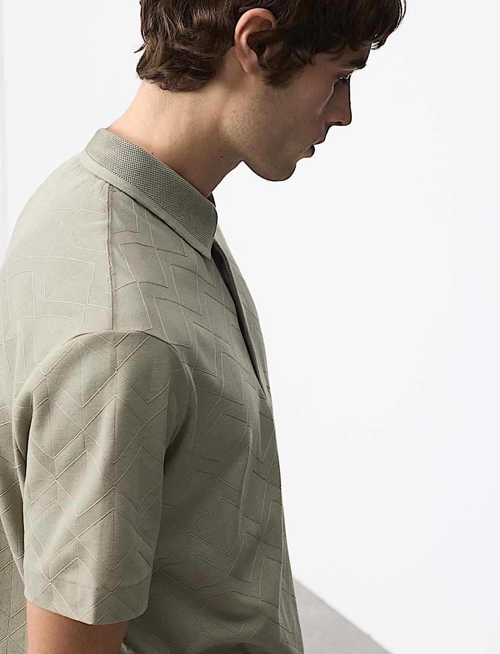 Pure Cotton Textured Polo Shirt