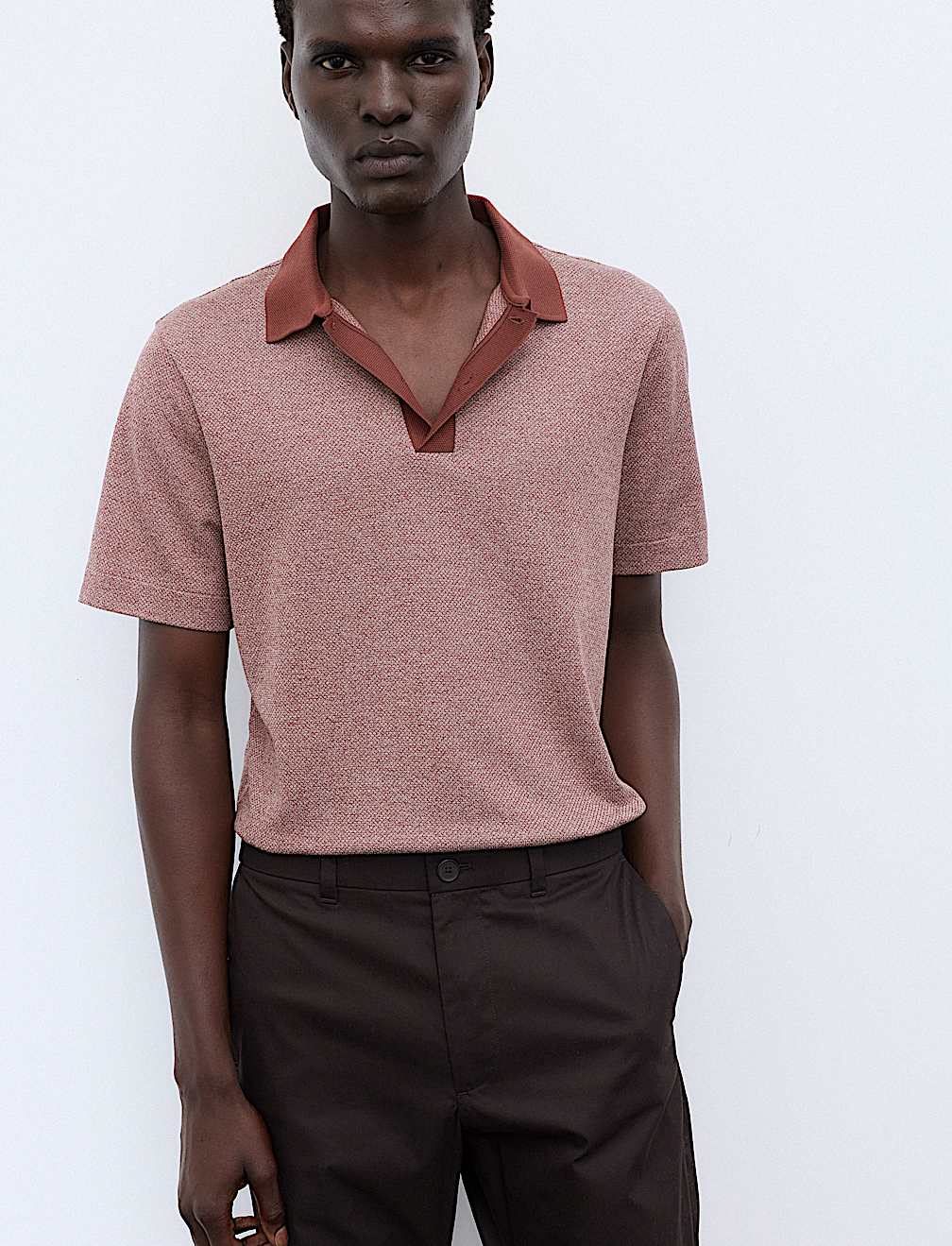 Pure Cotton Textured Polo Shirt
