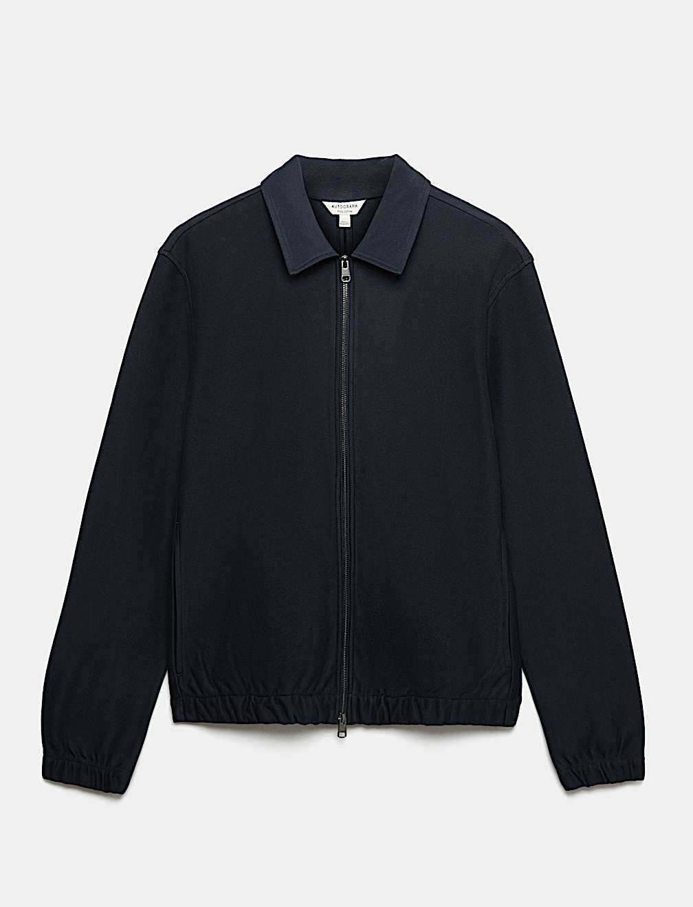 Pure Cotton Twill Zip Through Overshirt