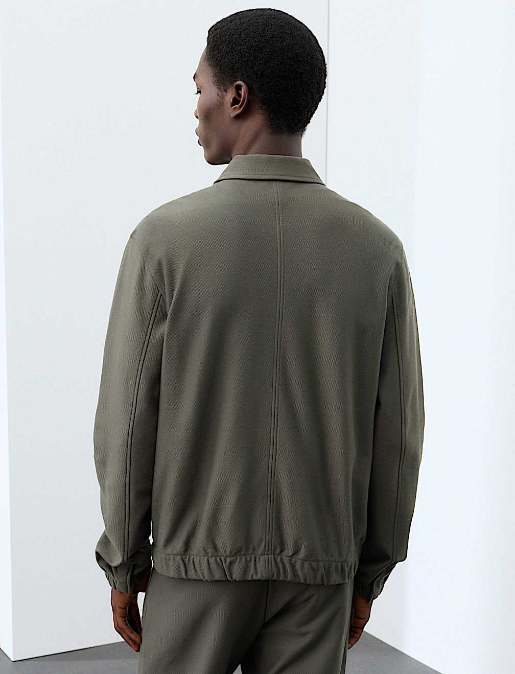 Pure Cotton Twill Zip Through Overshirt