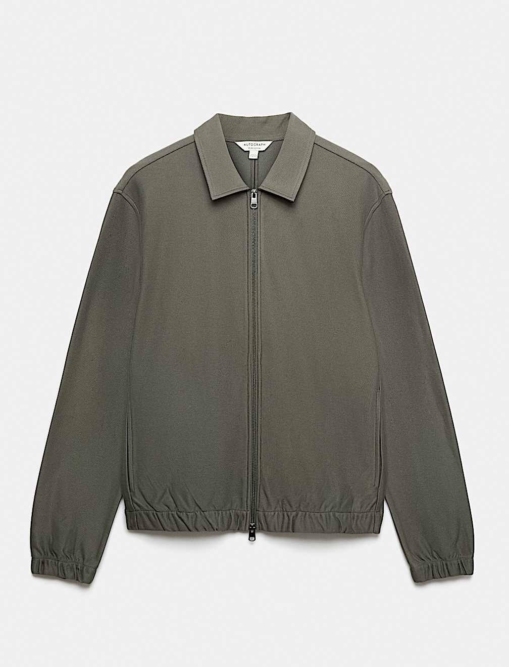 Pure Cotton Twill Zip Through Overshirt