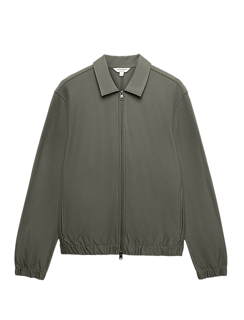 Pure Cotton Twill Zip Through Overshirt