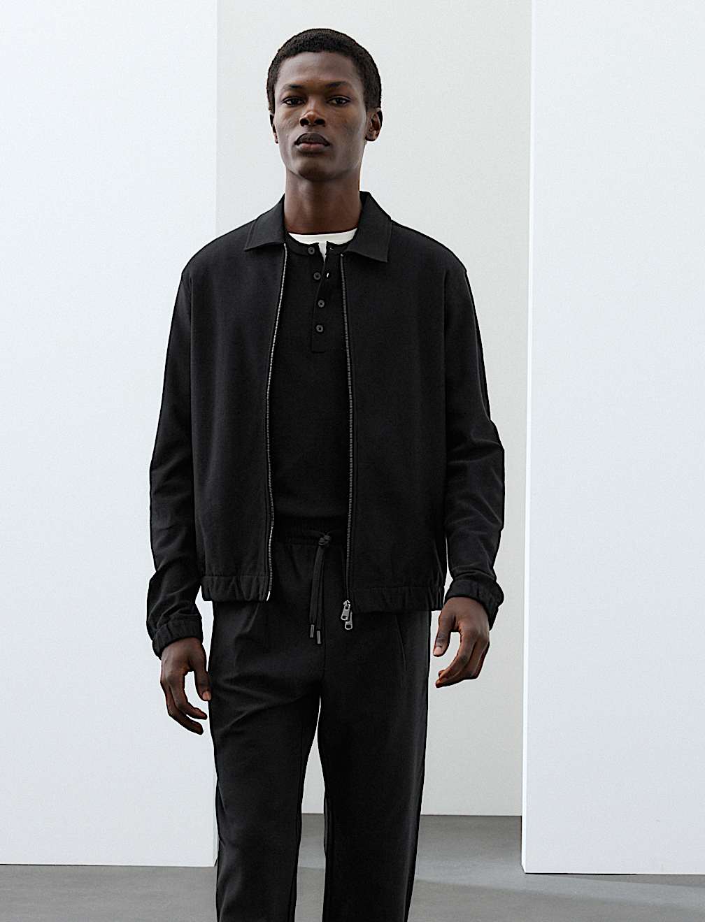 Pure Cotton Twill Zip Through Overshirt