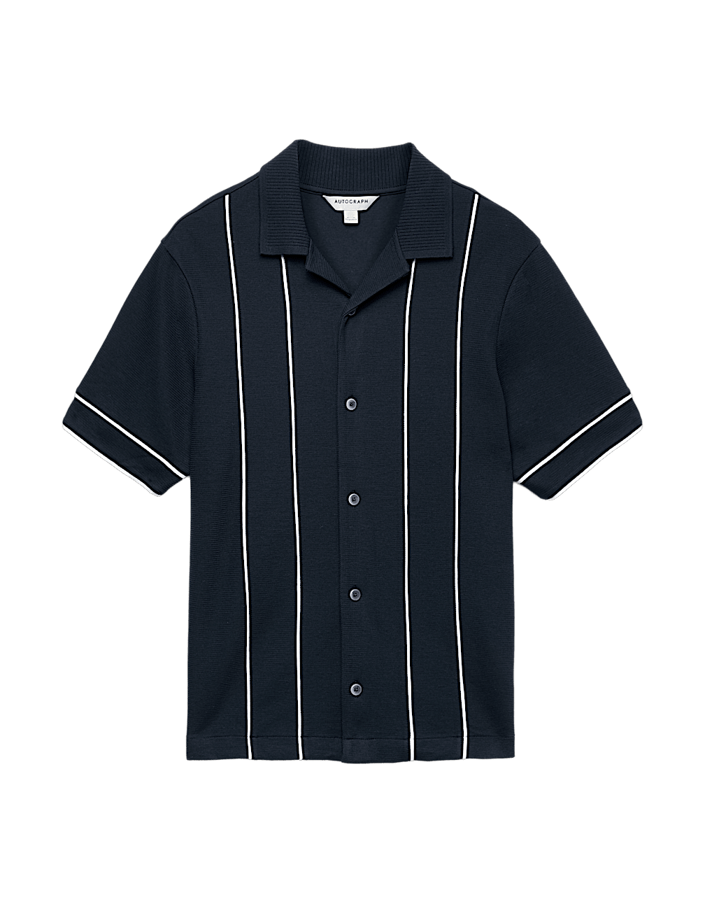 Cotton Rich Piped Stripe Knitted Polo Shirt
