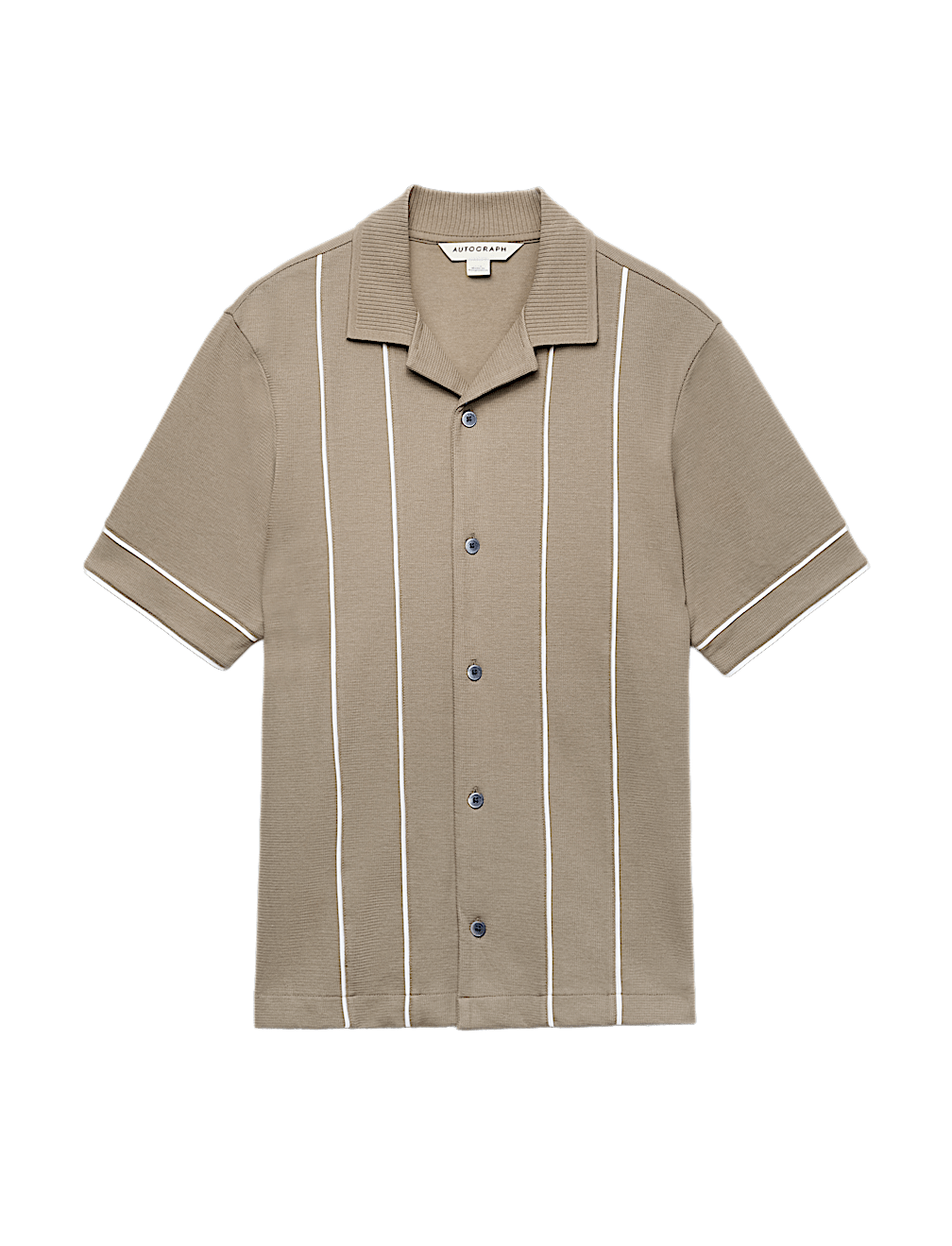 Cotton Rich Piped Stripe Knitted Polo Shirt