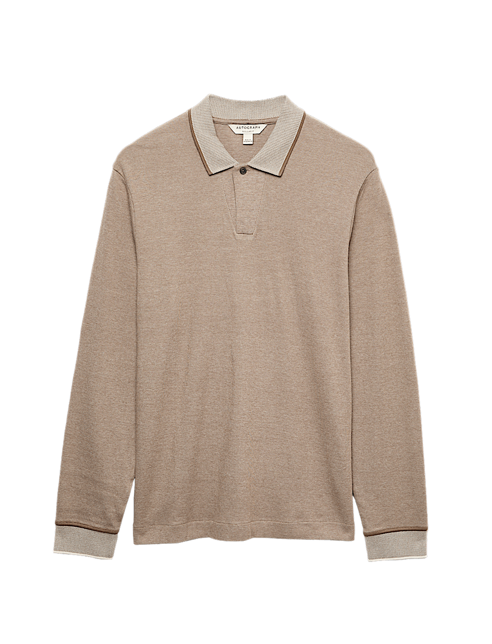 Cotton Rich Long Sleeve Polo Shirt