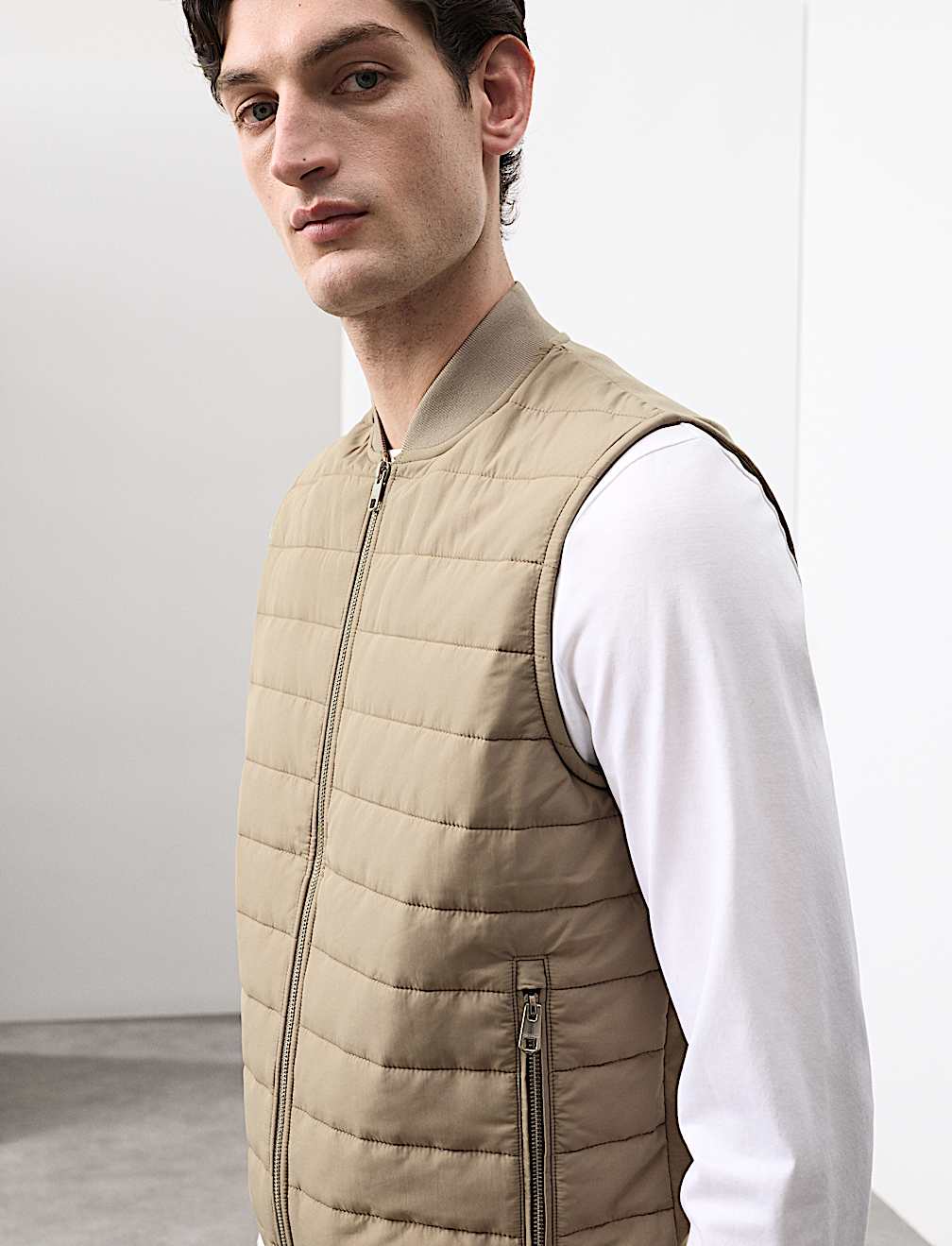 Cotton Rich Zip Up Quilted Gilet with Stormwear™