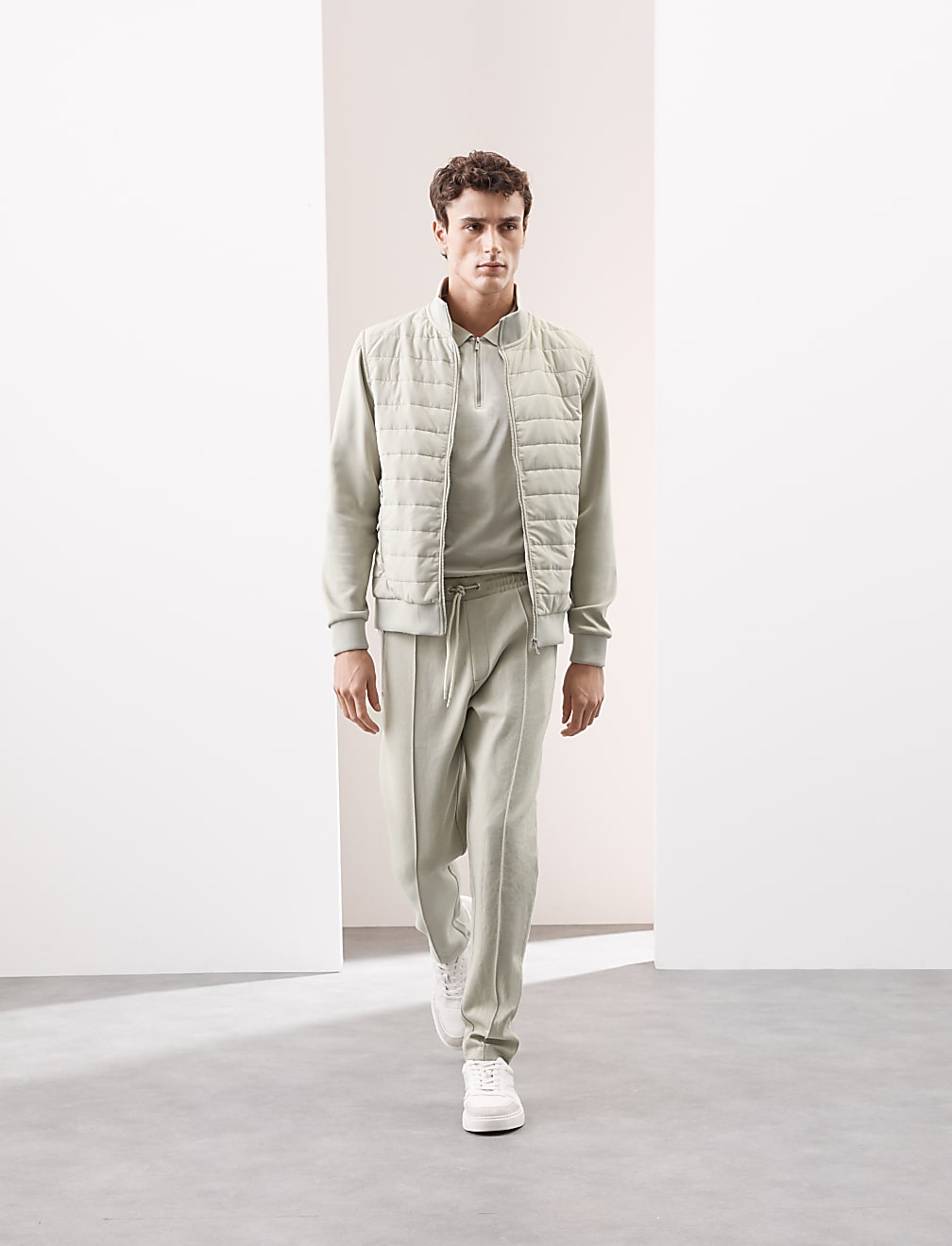 Cotton Rich Zip Up Quilted Jacket