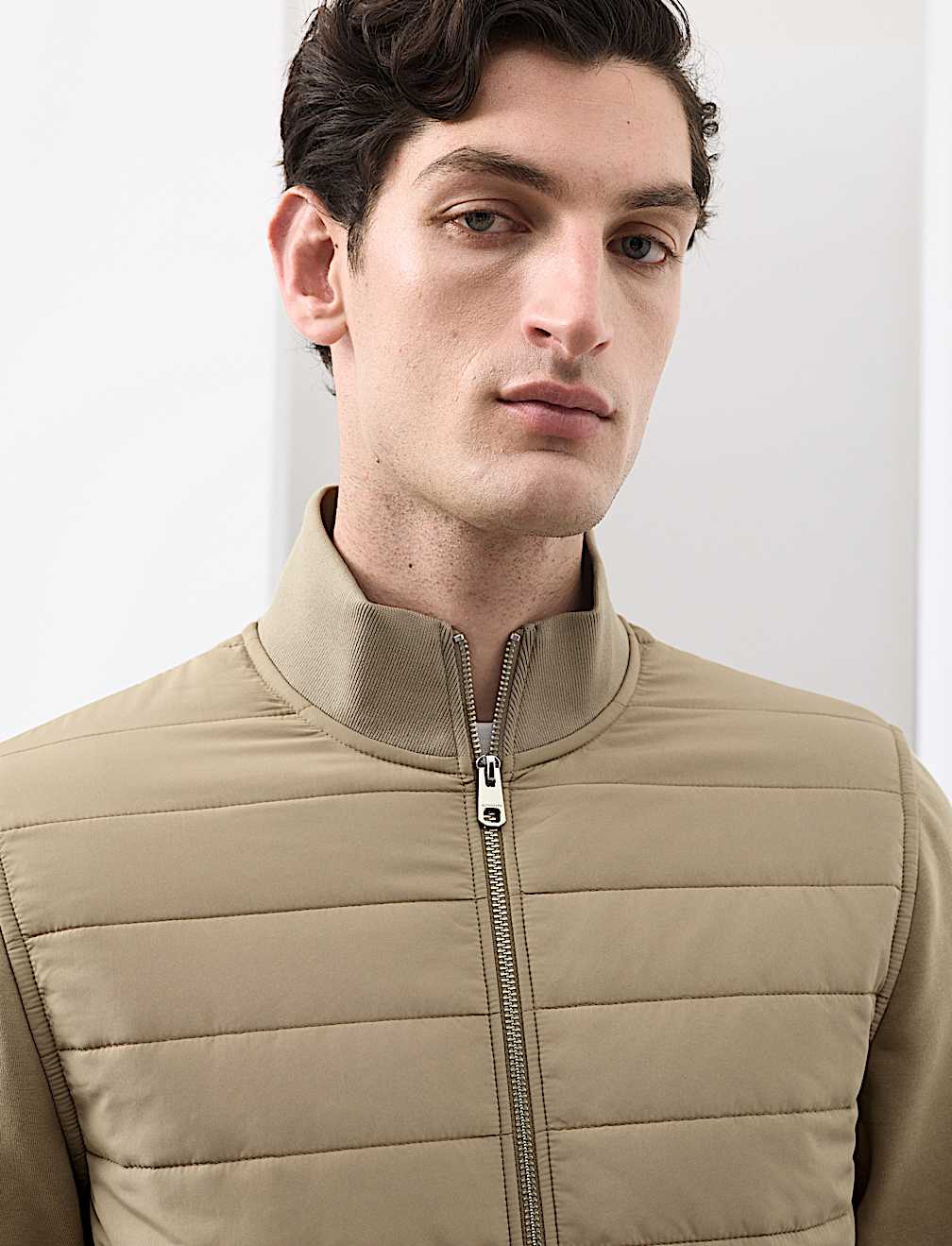 Cotton Rich Zip Up Quilted Jacket