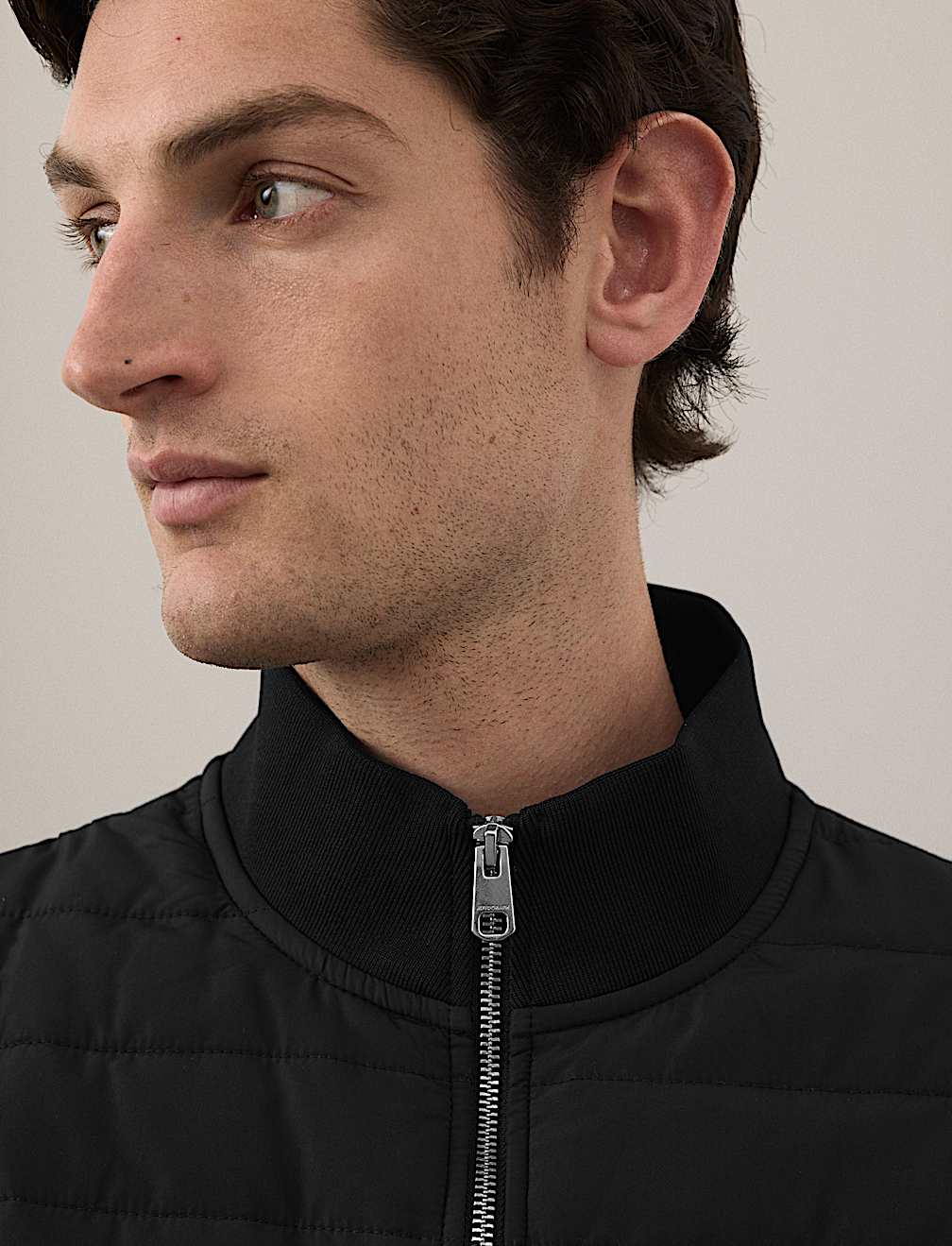 Cotton Rich Zip Up Quilted Jacket