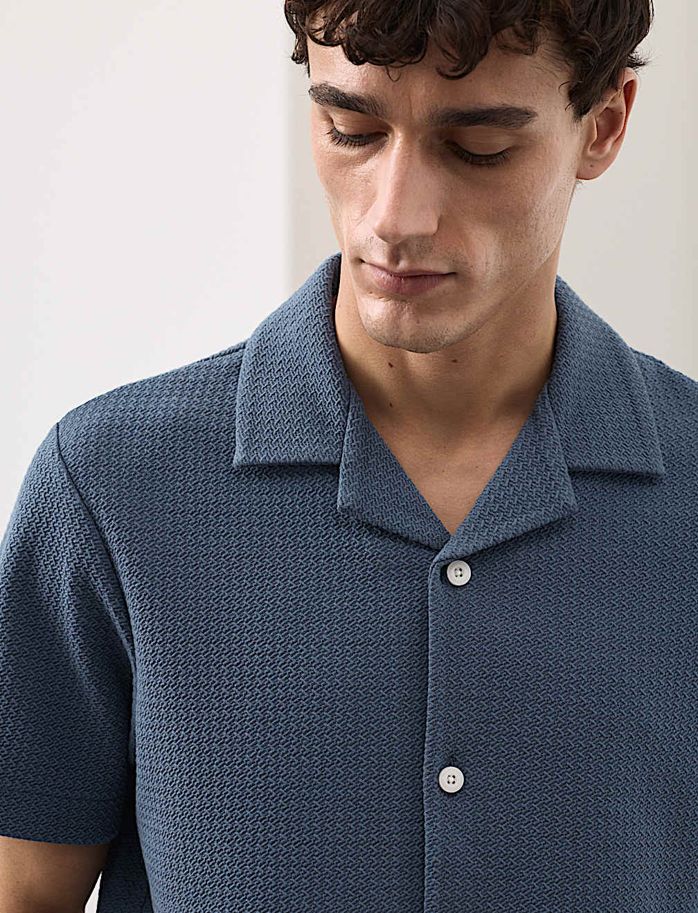 Regular Fit Cotton Blend Textured Shirt