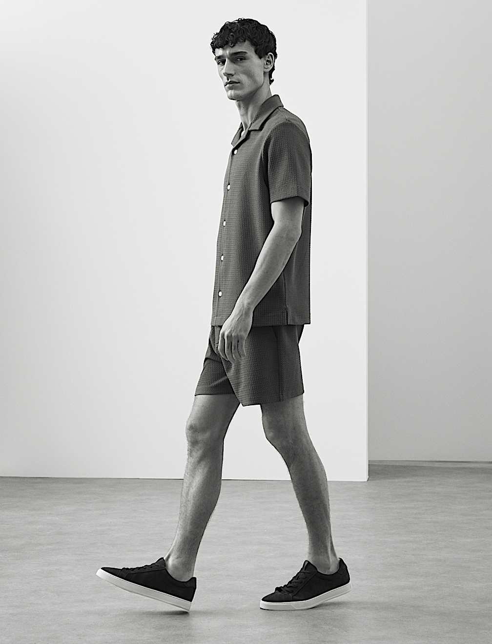 Regular Fit Cotton Blend Textured Shirt