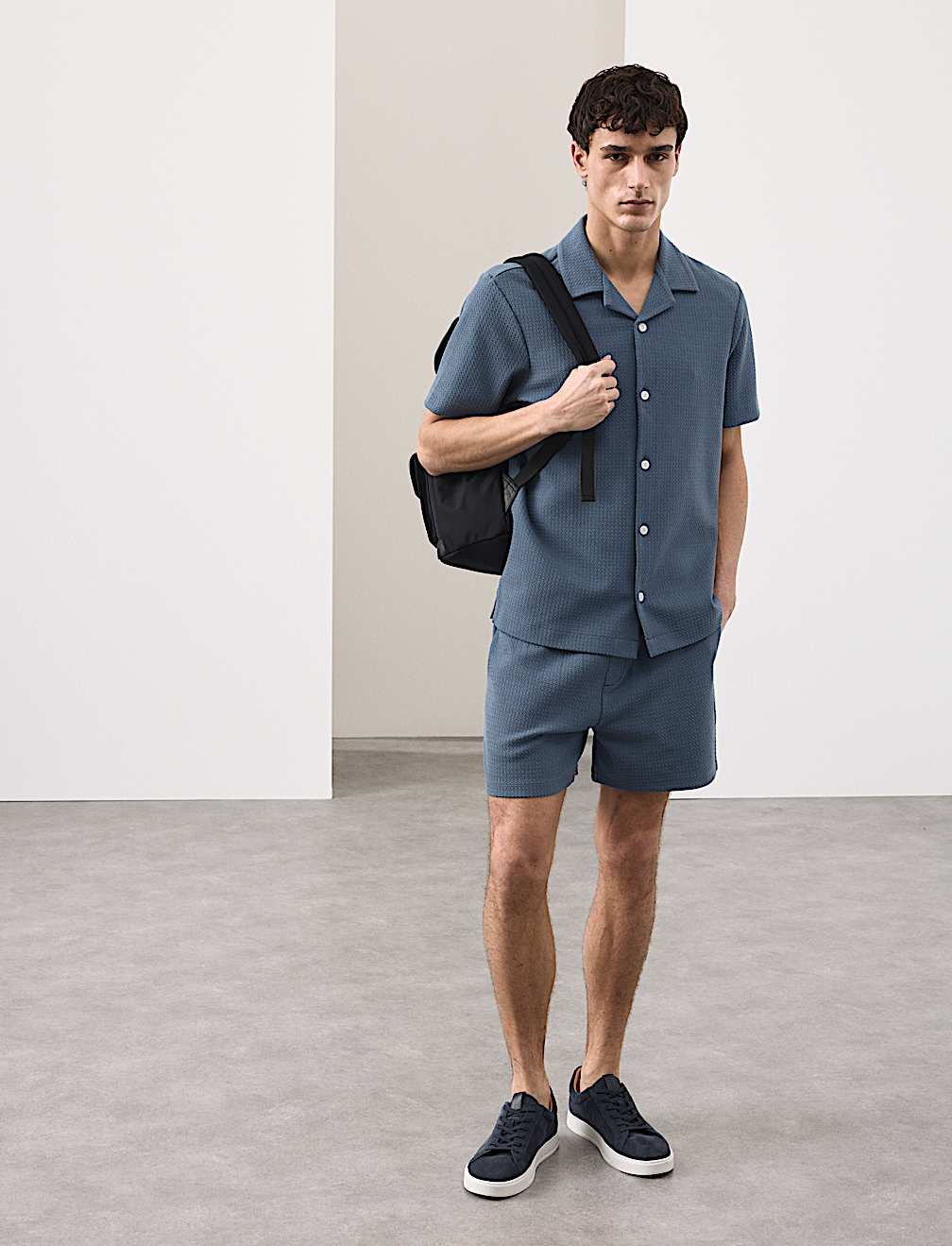 Regular Fit Cotton Blend Textured Shirt