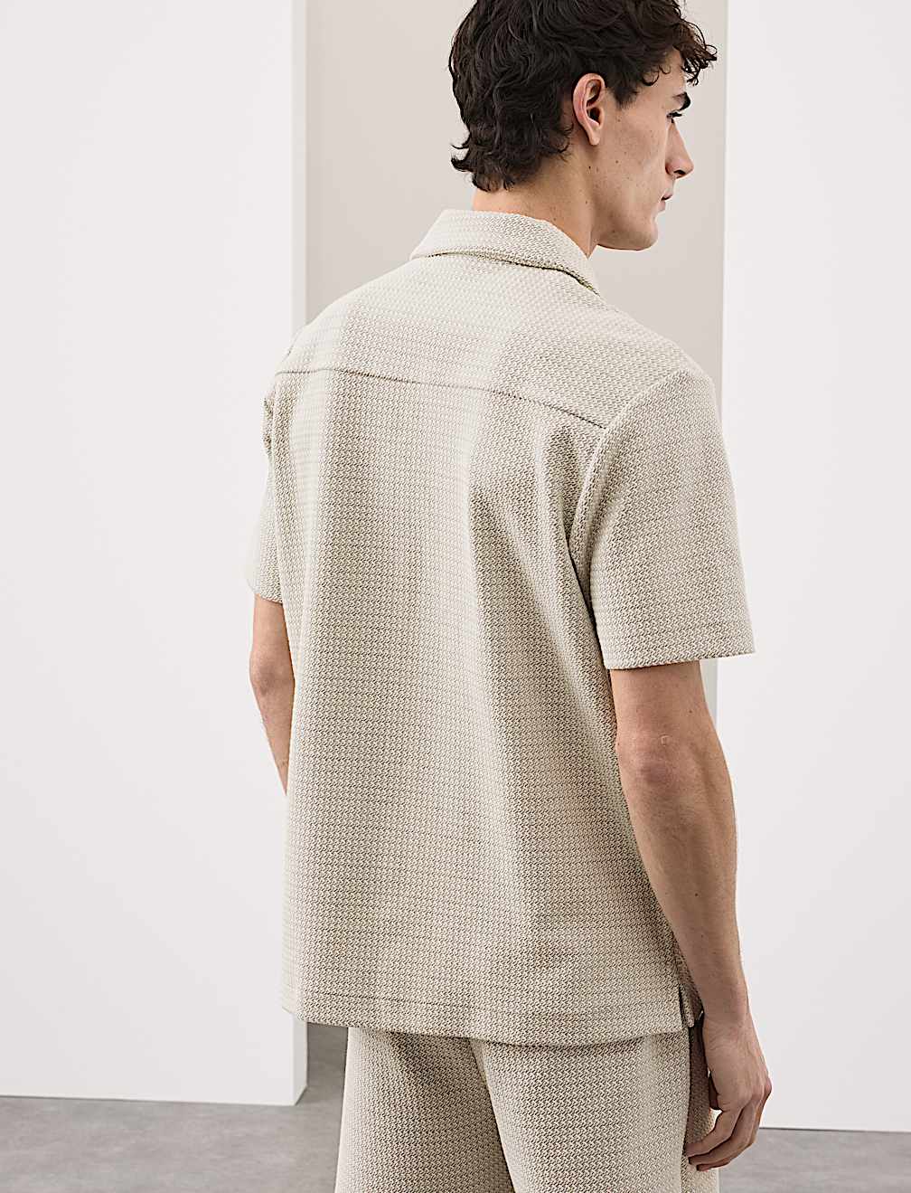 Regular Fit Cotton Blend Textured Shirt