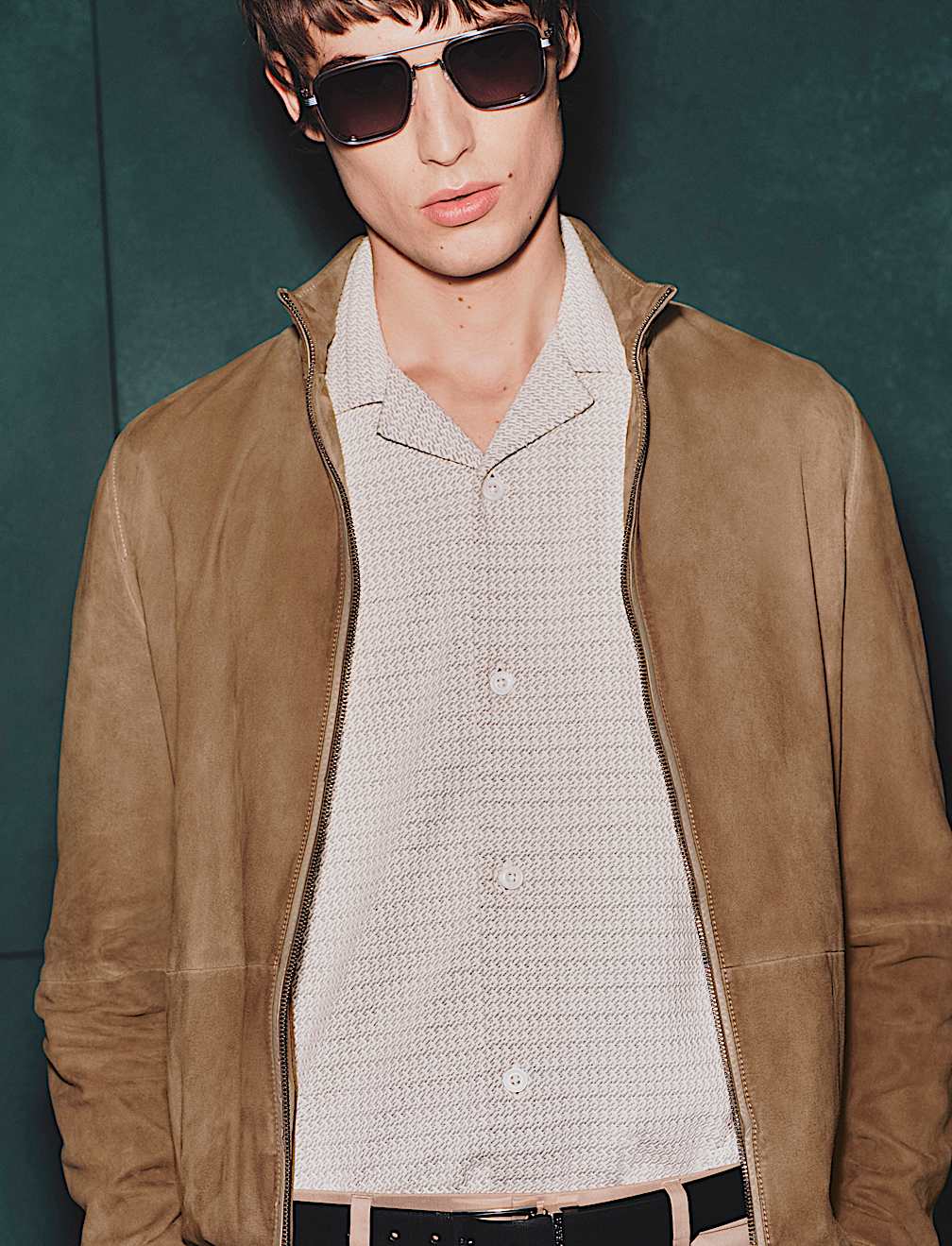 Regular Fit Cotton Blend Textured Shirt