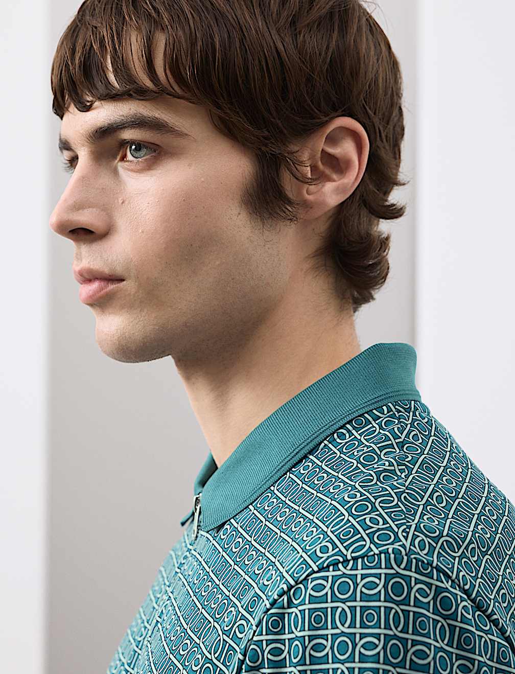 Pure Supima&reg; Cotton Geometric Polo Shirt