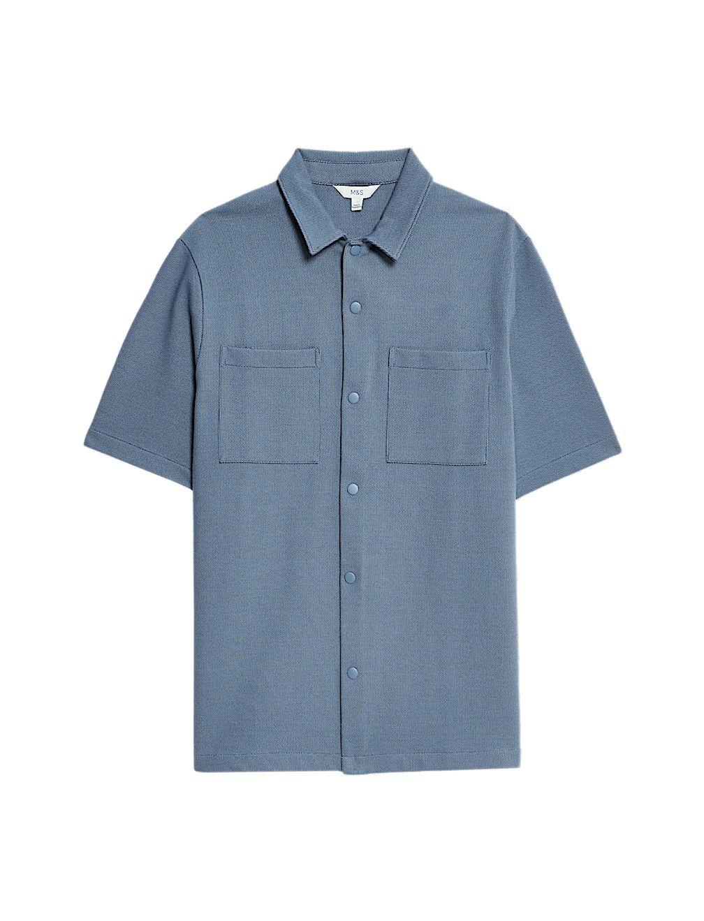 Cotton Blend Short Sleeve Over Shirt