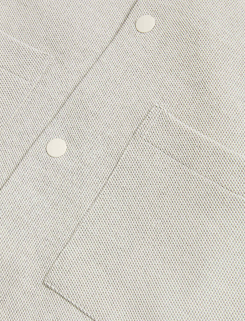 Cotton Blend Short Sleeve Over Shirt