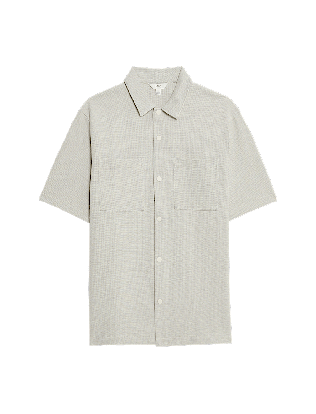 Cotton Blend Short Sleeve Over Shirt