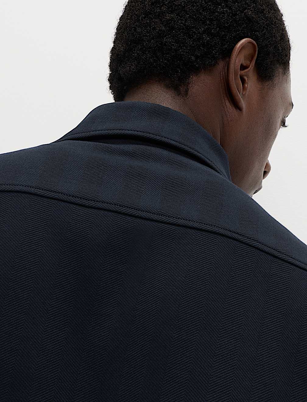 Cotton Rich Herringbone Overshirt