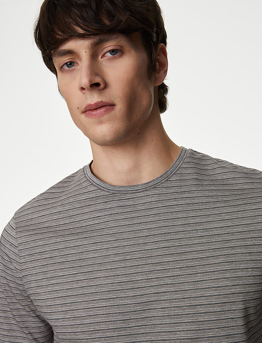 Pure Cotton Striped Textured T-Shirt