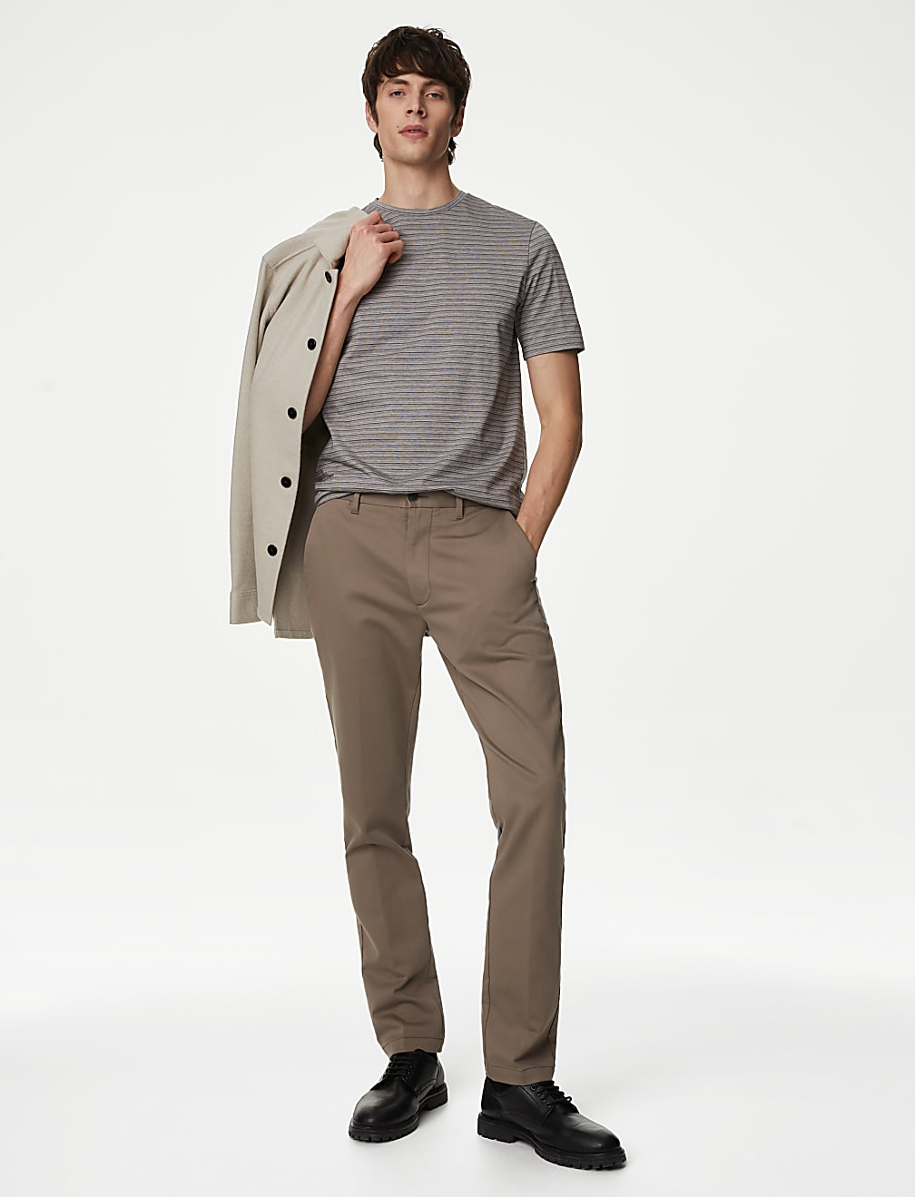 Pure Cotton Striped Textured T-Shirt