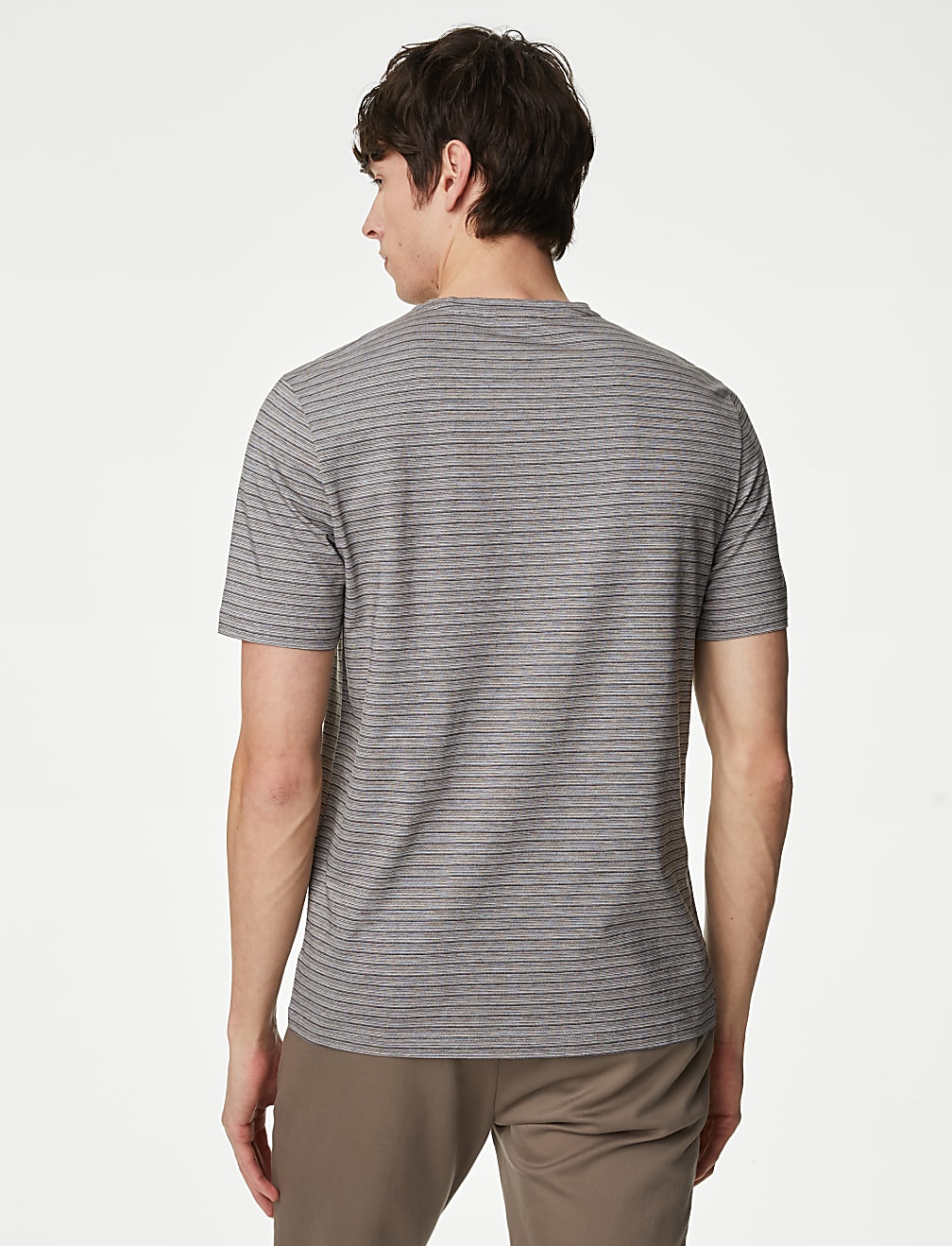 Pure Cotton Striped Textured T-Shirt