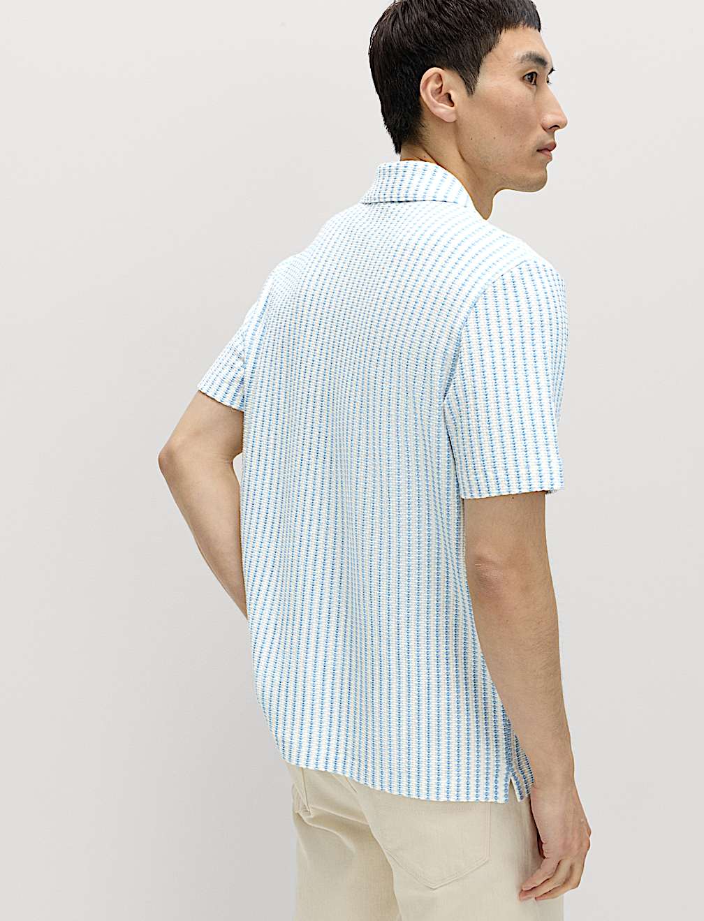 Cotton Rich Jersey Geometric Polo Shirt