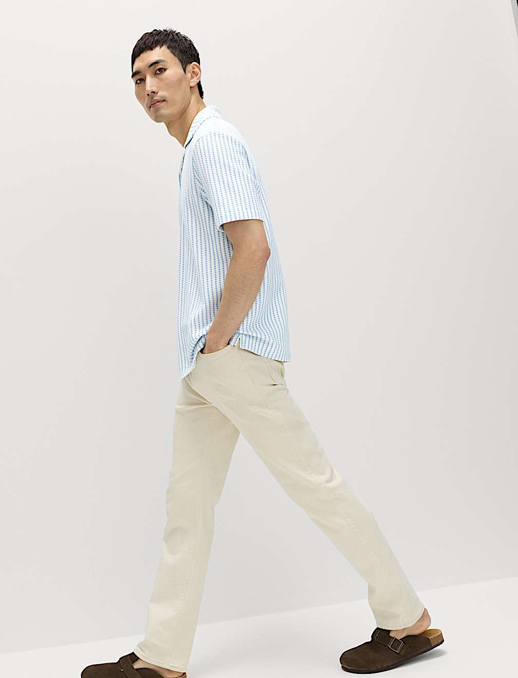 Cotton Rich Jersey Geometric Polo Shirt