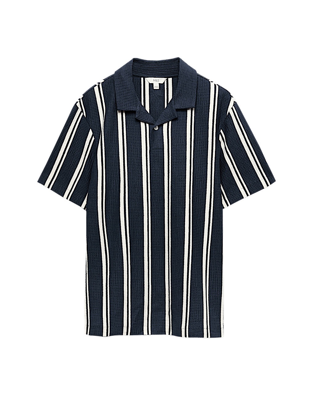 Cotton Rich Striped Seersucker Polo Shirt