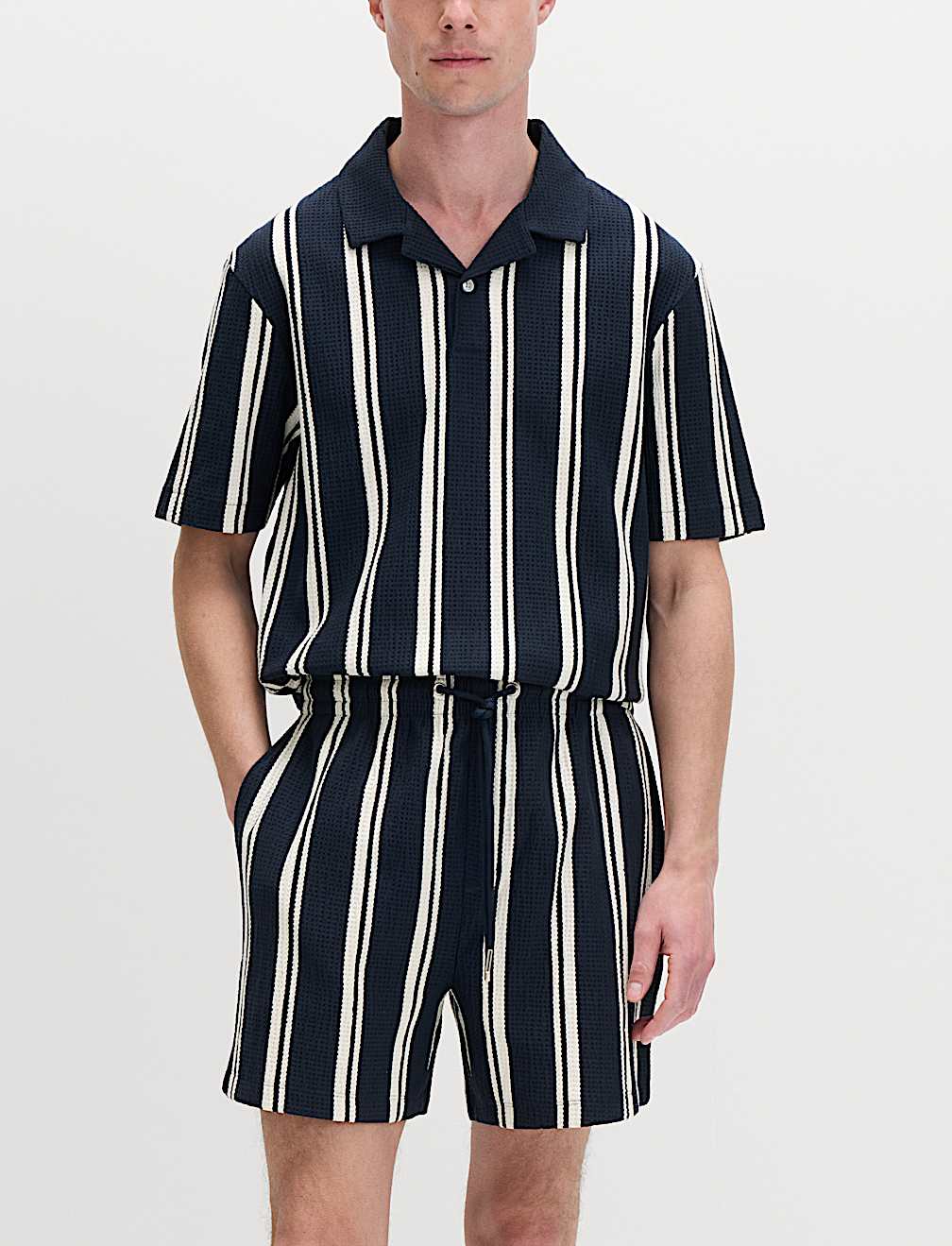 Cotton Rich Seersucker Striped Shorts