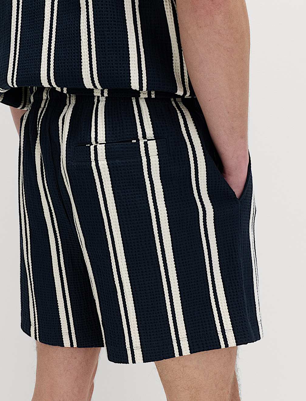 Cotton Rich Seersucker Striped Shorts
