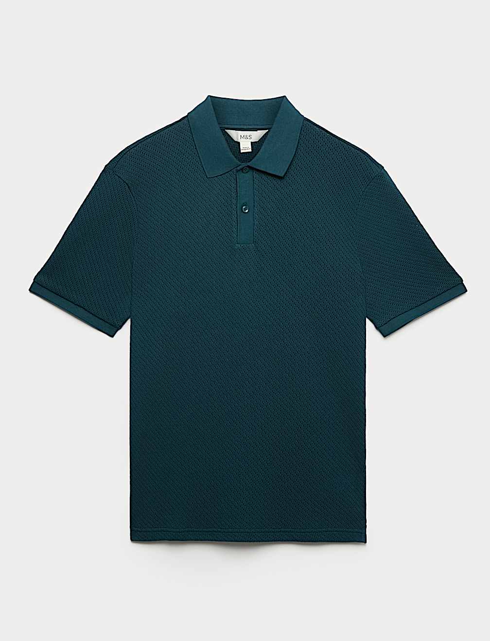 Cotton Rich Textured Knitted Polo Shirt